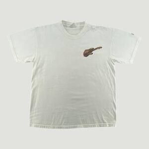 Hard Rock Cafe Las Vegas Graphic T Shirt White Guitar Logo USA Tourist Tee Large